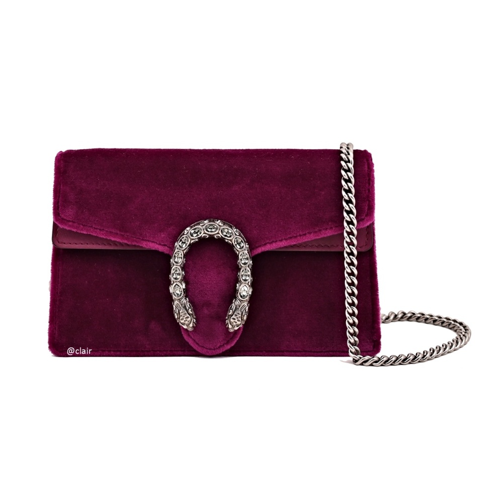 Gucci Dionysus Super Mini Fuschia Velvet Bag - Picture 1 of 8